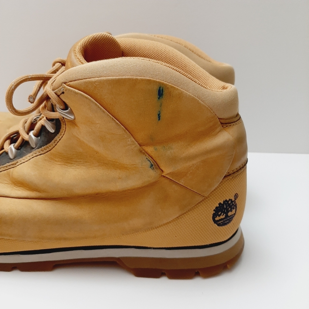 TIMBERLAND Light Brown / Tan Leather Combo Lace-Up Comfy Boots Men's Sz 11.5 - Picture 9 of 16